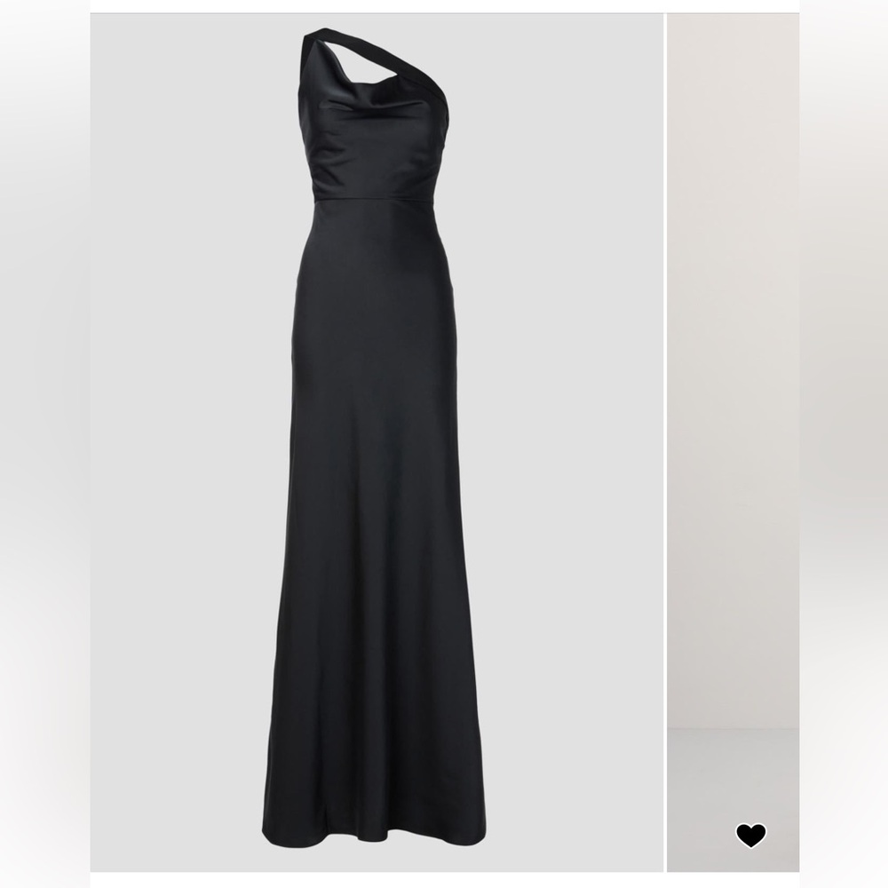 Black one shoulder Herve Leger Bias Asymmetrical Gown - Picture 4 of 8